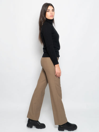 Chino Broek in Wol Rechte Pijp Schors
