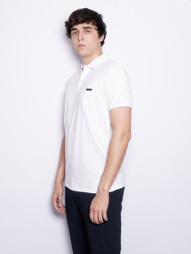 Polo van technische stof wit