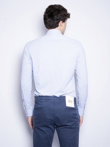 Active Shirt with Light Blue Micro Pattern