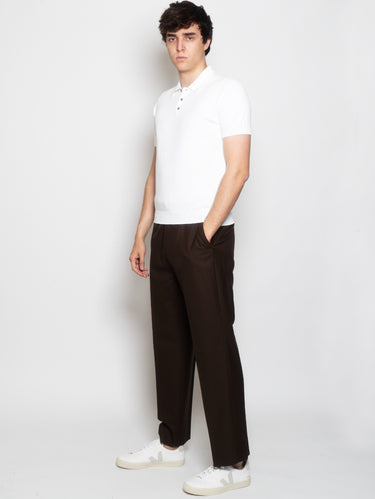Pantaloni Ventre Piatto e Gamba Larga Cacao