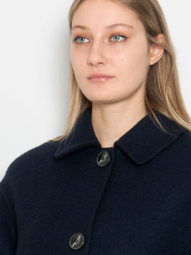 Blue Shirt Collar Peacoat