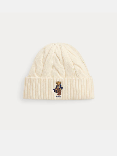 RALPH LAUREN-Cappello a Trecce con Polo Bear Crema-TRYME Shop