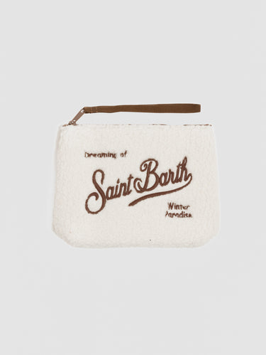 MC2 SAINT BARTH-Pochette in Tessuto Sherpa Teddy Bianco-TRYME Shop