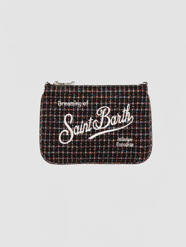 MC2 SAINT BARTH-Pouch Parisienne Mini in Tweed Lurex Nero-TRYME Shop