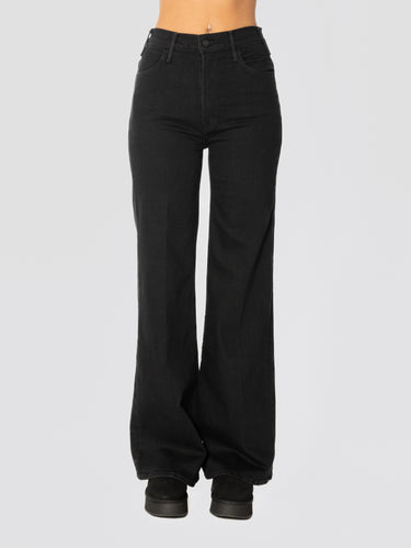MOTHER-Denim a Zampa e Vita Alta Nero-TRYME Shop