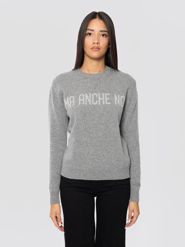 MC2 SAINT BARTH-Maglione Girocollo Stampa Jacquard Ma Anche No Grigio-TRYME Shop