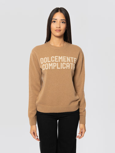 MC2 SAINT BARTH-Maglione Girocollo Stampa Jacquard Dolcemente Complicata Cammello-TRYME Shop