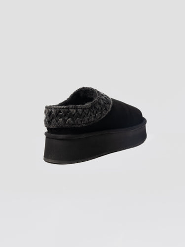 Mule in Montone Platform Clog Nero