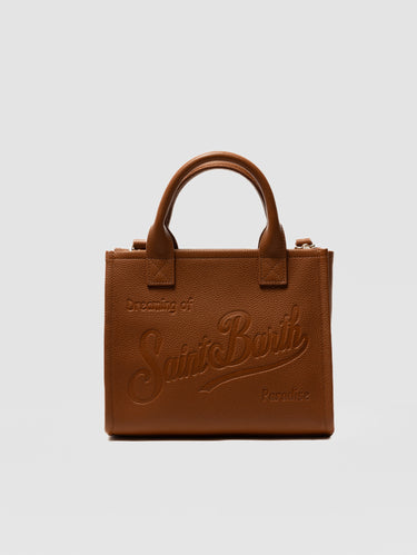 MC2 SAINT BARTH-Borsa in Pelle Martellata Vanity Midi Cuoio-TRYME Shop