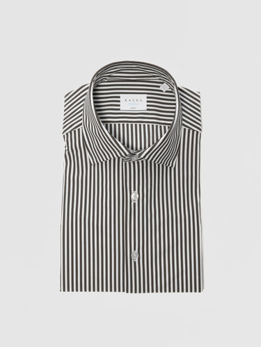 XACUS-Camicia a Righe Active Marrone/Bianco-TRYME Shop