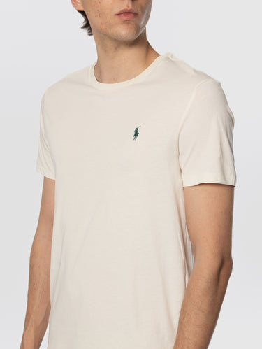 T-shirt Girocollo Custom Slim Fit Crema