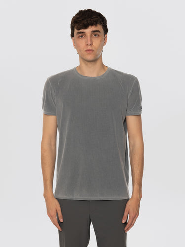 RRD-T-shirt in Piqué con Effetto Delavé Grigio-TRYME Shop