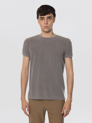 RRD-T-shirt in Piqué con Effetto Delavé Tabacco-TRYME Shop