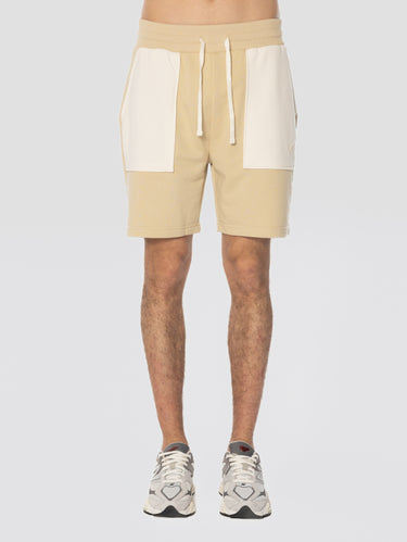 THE NORTH FACE-Shorts in Felpa con Tasche a Contrasto Ghiaia-TRYME Shop