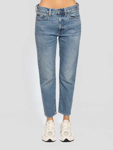 RALPH LAUREN-Jeans Boyfriend con Vita Media Blu-TRYME Shop