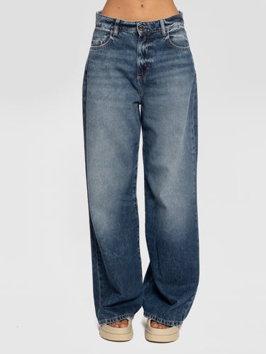 ICON DENIM-Jeans Debby Wide Leg Lavaggio Medio Blu-TRYME Shop