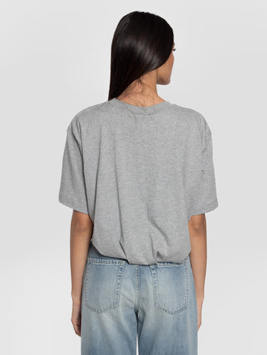 Cropped T-shirt met Plooien Grijs