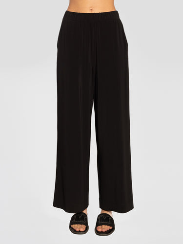 MAX MARA MM-Pantalone Cropped in Viscosa Crepe Savio Nero-TRYME Shop