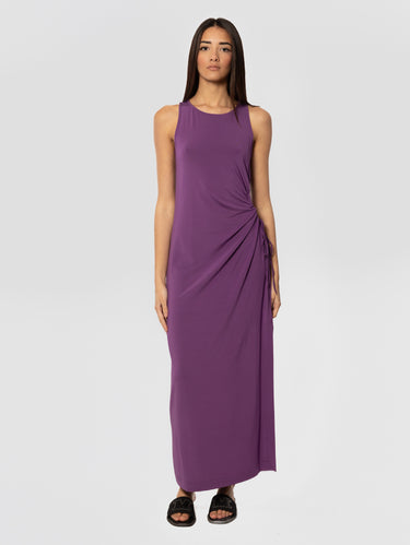 MAX MARA MM-Abito Smanicato con Dettaglio Cut Out Caro Viola-TRYME Shop