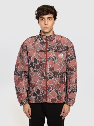 THE NORTH FACE-Giacca a Vento con Stampa Grafica Rosa-TRYME Shop