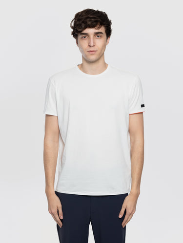 RRD-T-shirt in Piquet di Cotone Elasticizzato Bianco-TRYME Shop