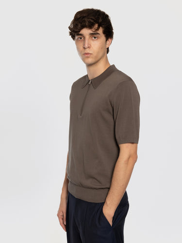 Polo con Mezza Zip Grigio