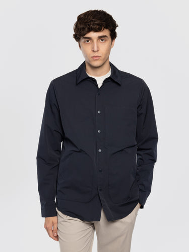 PALTò-Overshirt Crinkle Gilberto Blu-TRYME Shop