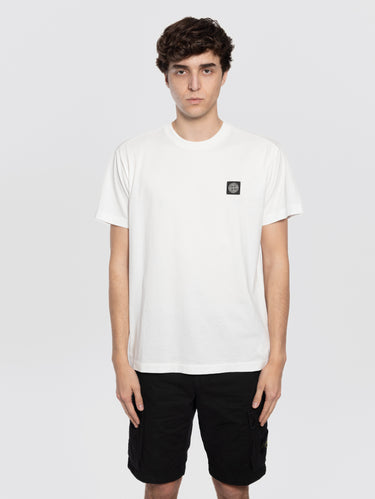 STONE ISLAND-T-shirt in Jersey di Cotone Bianco-TRYME Shop