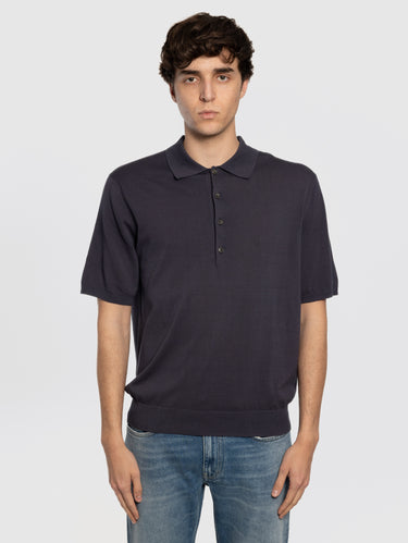 CLOSED-Polo in Cotone Extrafine Blu-TRYME Shop
