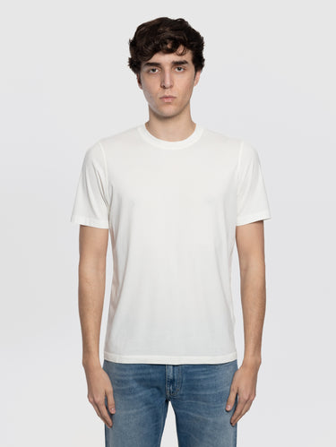ALPHA STUDIO-T-shirt Maniche Corte in Ice Cotton Latte-TRYME Shop
