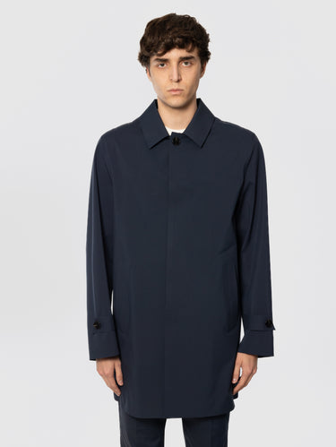 PALTò-Impermeabile in Jersey Tecnico Emilio Blu-TRYME Shop