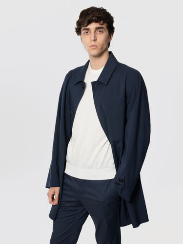 Technischer Emilio Jersey Regenmantel in Blau