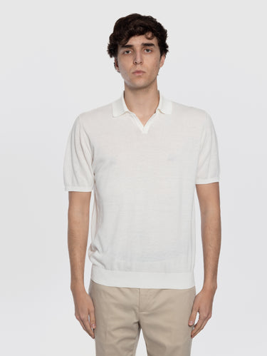 ALPHA STUDIO-Polo con Scollo a V Latte-TRYME Shop
