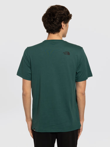 Kurzarm-T-Shirt mit grünem Druck