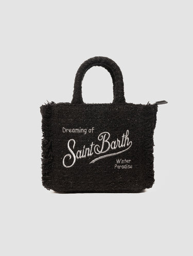 MC2 SAINT BARTH-Borsa in Lana Motivo Tweed Mini Vanity Nero-TRYME Shop