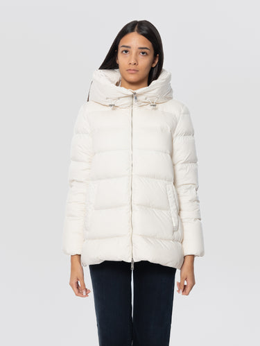 ADD-Piumino con Cappuccio e Zip Laterali Riso-TRYME Shop