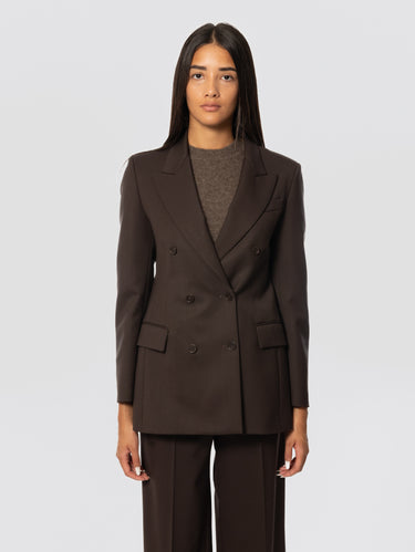 P.A.R.O.S.H.-Giacca Doppio Petto in Fresco Lana Testa di Moro-TRYME Shop