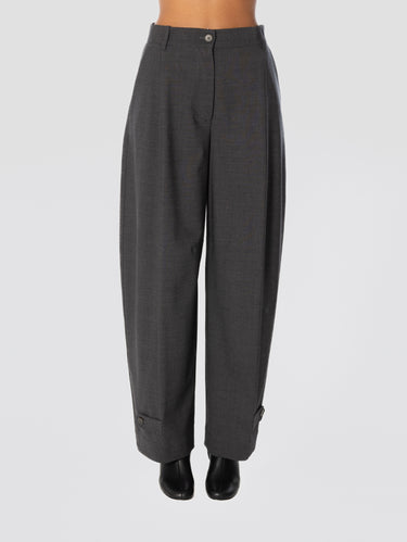 P.A.R.O.S.H.-Pantaloni con Orlo Regolabile Antracite-TRYME Shop