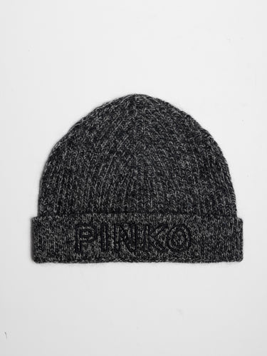 PINKO-Cappello a Trecce in Misto Lana Grigio/Nero-TRYME Shop