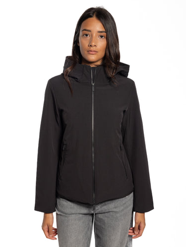 WOOLRICH-Parka Corto Antivento Nero-TRYME Shop