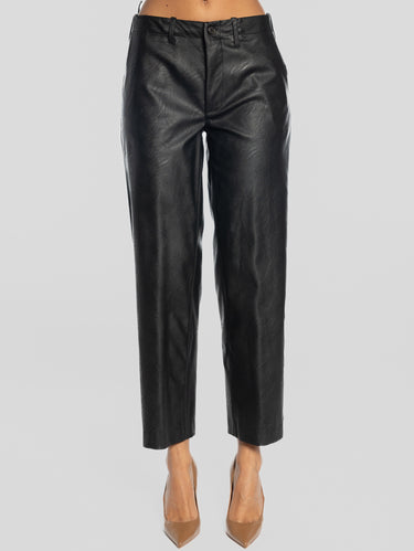 KILTIE-Pantaloni in Similpelle Nero-TRYME Shop
