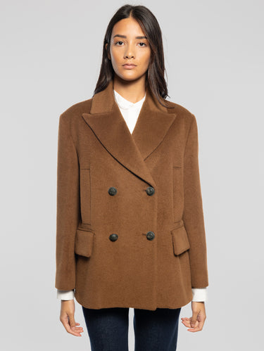 BRERAS MILANO-Caban in Beaver di Lana e Alpaca Marrone-TRYME Shop