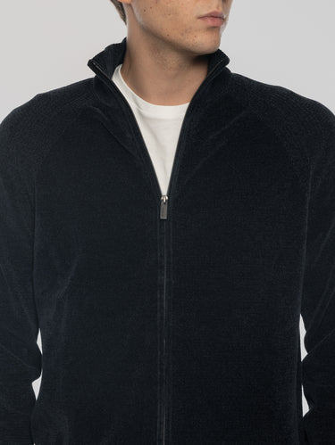 Cardigan en velours ras Bleu