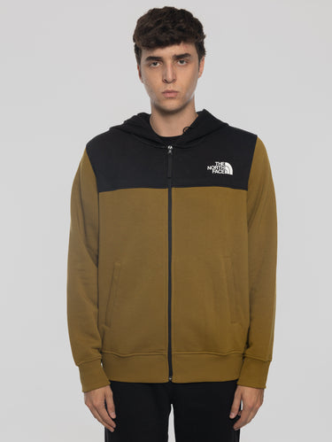THE NORTH FACE-Felpa con Cappuccio e Cerniera Verde-TRYME Shop