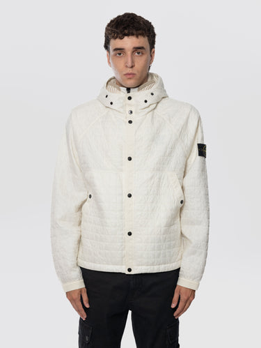 STONE ISLAND-Giacca Imbottita in Reps con Interno Resinato Avorio-TRYME Shop