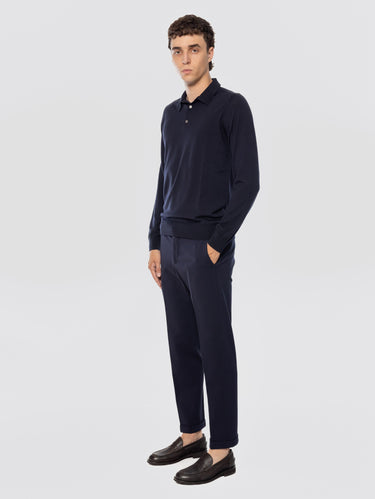 Blue Bi-Stretch Jersey Pants