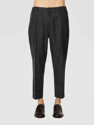 BRIGLIA 1949-Pantaloni in Flanella con Pinces Grigio-TRYME Shop