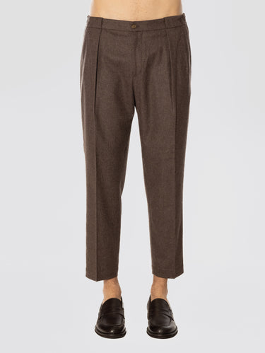 BRIGLIA 1949-Pantaloni in Flanella con Pinces Biscotto-TRYME Shop