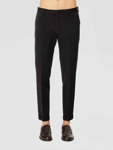 BRIGLIA 1949-Pantaloni in Jersey Bi-Stretch Nero-TRYME Shop
