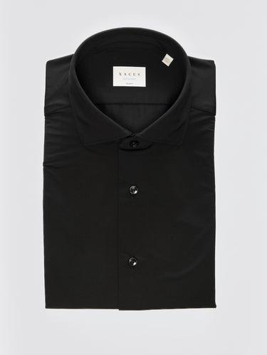 XACUS-Camicia Active Shirt in Twill Nero-TRYME Shop